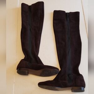 Naughty Monkey Knee High Brown Suede Boots Shoes Size 8